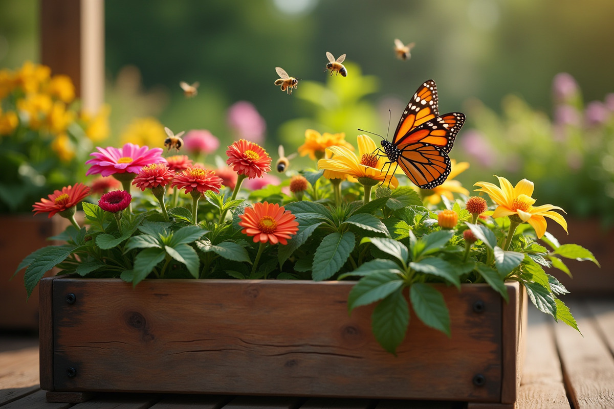 jardinière en bois biodiversité