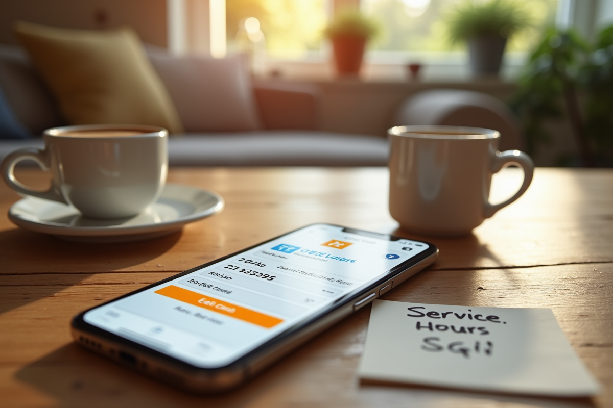 Smartphone affichant l application Télé Loisirs avec contact service