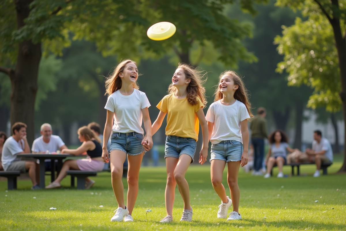 Trois cousins rient lors d