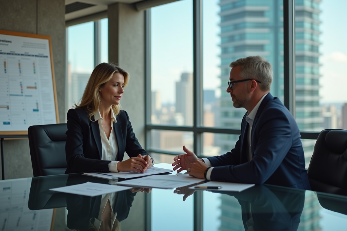 Femme rencontrant un conseiller financier en réunion