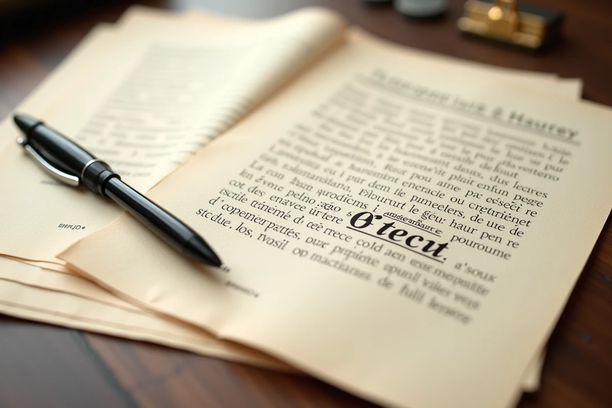 Gros plan sur un contrat juridique en français avec un stylo posé sur la mention d'un montant financier en toutes lettres
