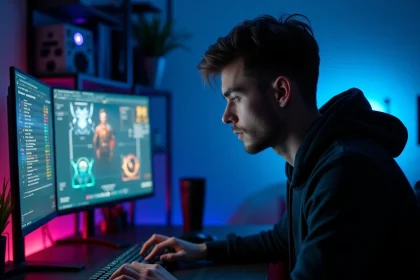 Joueur analysant les résistances élémentaires dans Path of Exile 2 sur un écran de build PC gaming