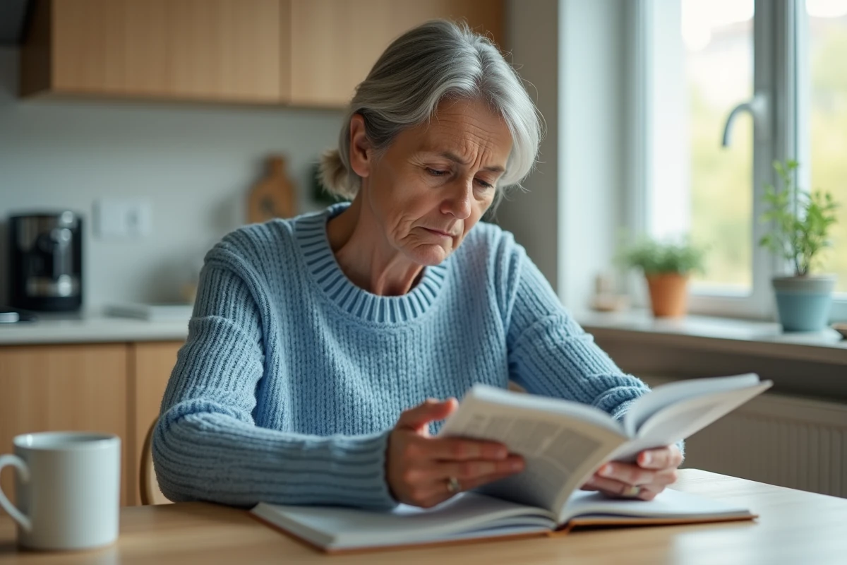 Mère de famille lisant un volume de manga Epsilon pour comprendre ce que consomme son adolescent